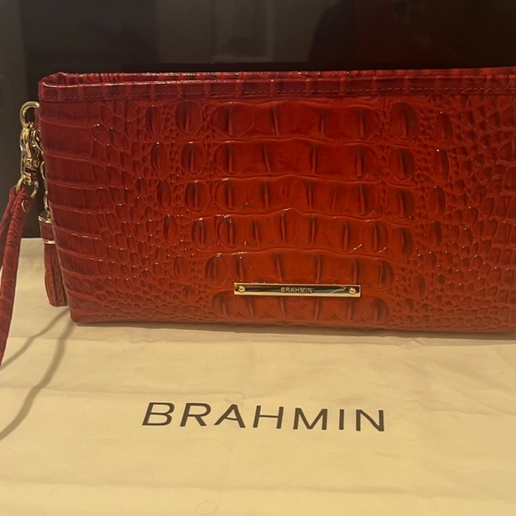 Brahmin Kayla Malbourne Umbra Leather Wristlet Bag - Picture 6 of 10